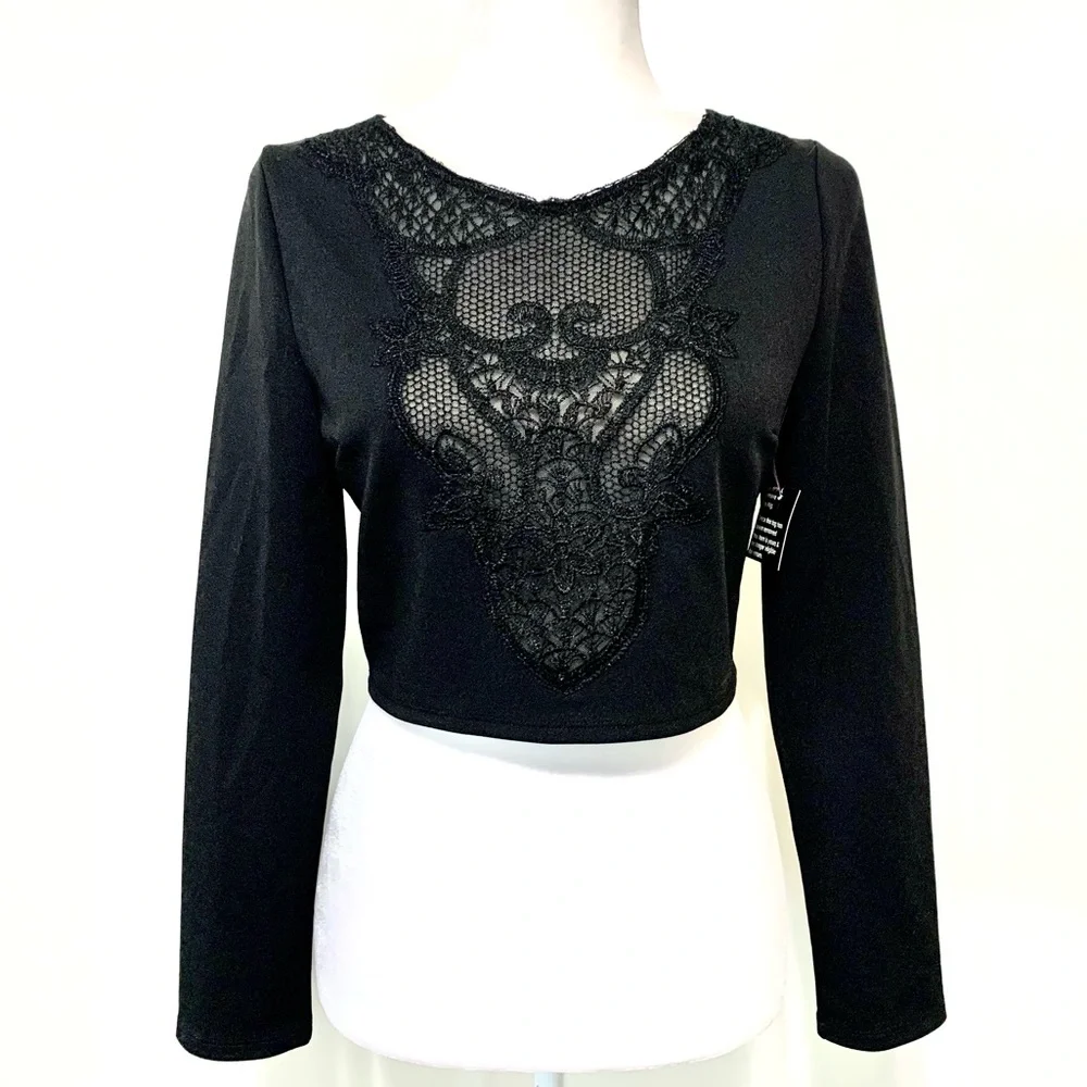 NWT Express Black Lace Top
